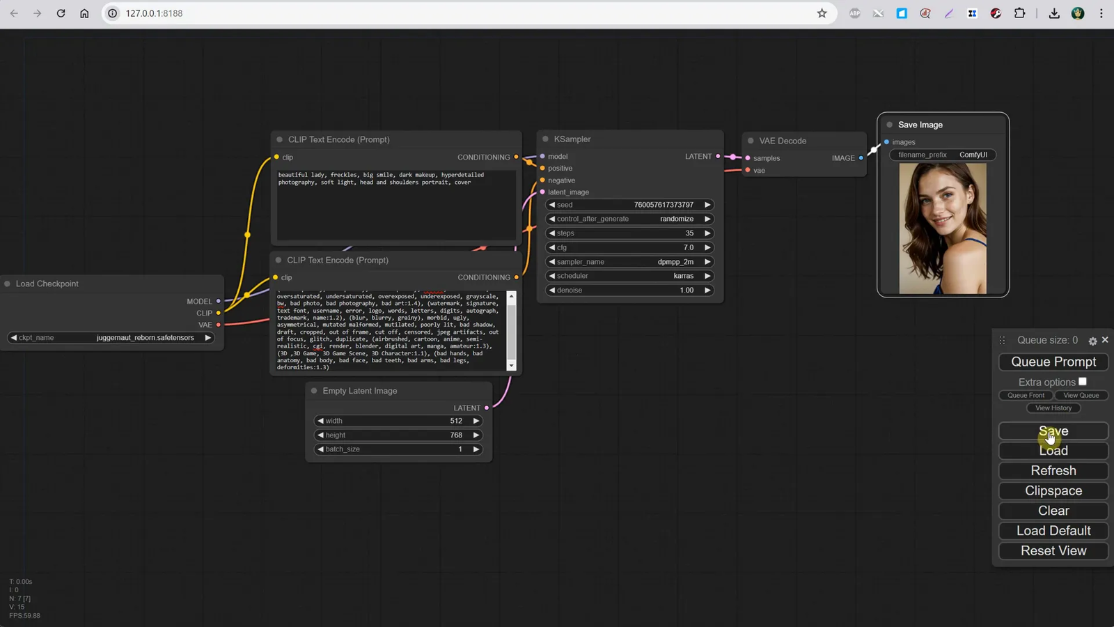 การบันทึกและโหลดเวิร์กโฟลว์ใน ComfyUI